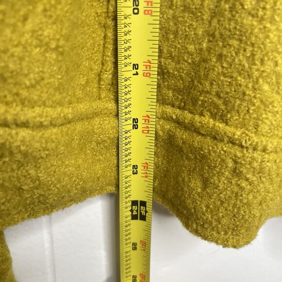 Tahari Wool Moto Jacket L Mustard Yellow Zip Up Boho Indie 2000s Retro Fall - Picture 9 of 9